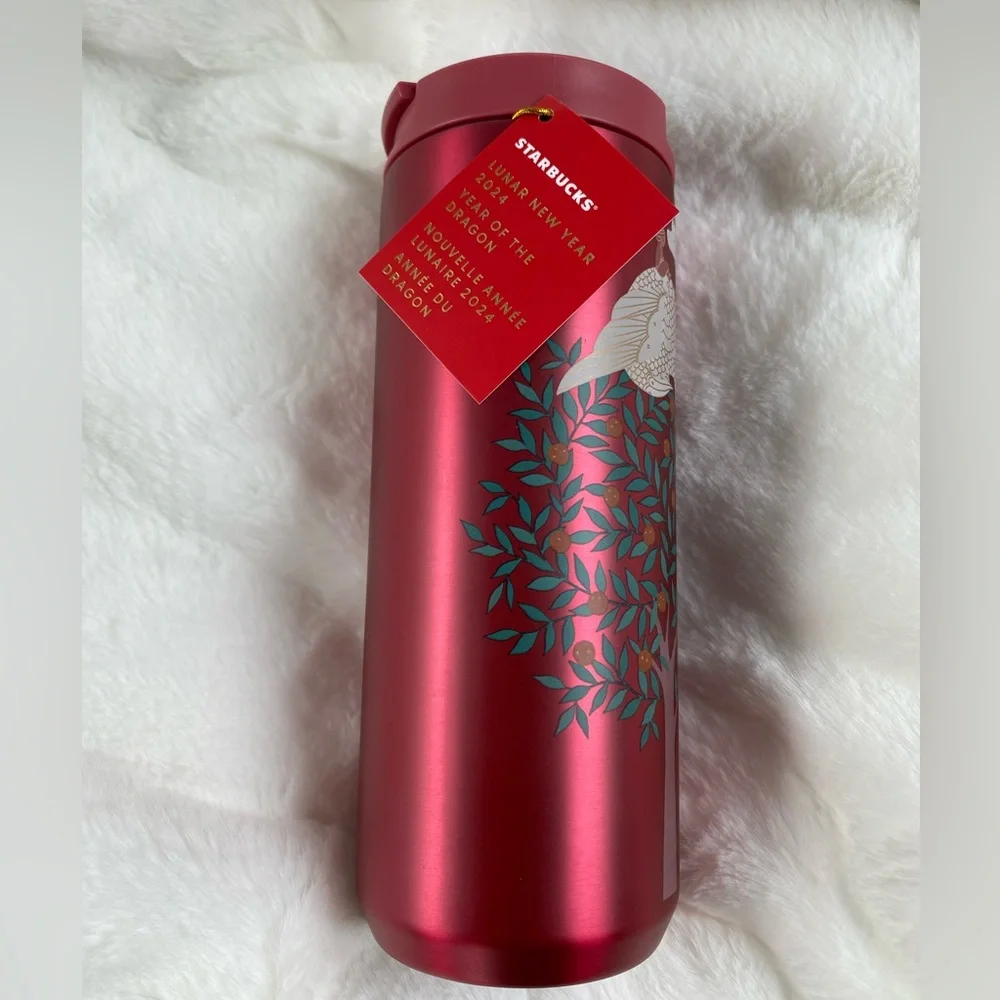 Starbucks 🐉 2024 lunar new year 🧧 dragon red stainless steel tumbler - Picture 2 of 4